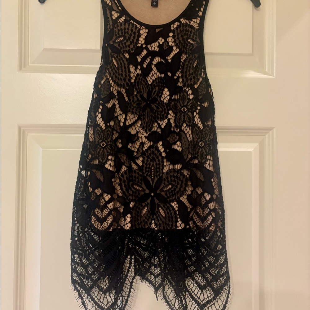Express Black Lace Top